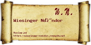 Wiesinger Nándor névjegykártya